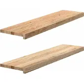 vidaXL Vensterbanken 2 st onbehandeld 100x25x2 cm massief eikenhout