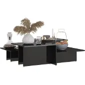 vidaXL Salontafels 2 st 111,5x50x33 cm bewerkt hout hoogglans zwart