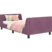 vidaXL Kinderen bedframe met hoofdboard Paars 90 x 200 cm Fluweel