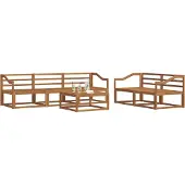 vidaXL Buiten bank set 6 pcs Naturel Massief Acacia Hout