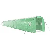 vidaXL Tuinkas met stalen frame 44 m² 22x2x2 m groen