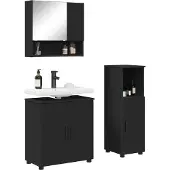 vidaXL Badkamermeubel Set 3 st Zwart 61 x 35 x 64 cm