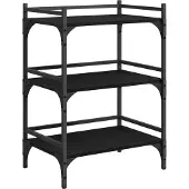 vidaXL Keukenwagen, zwart, eikenhoutlook, 50 x 35 x 75,5 cm