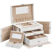 Songmics Sieradendoos met 2 lades, Wit