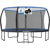 Songmics ronde tuintrampoline met ladder en gevoerde stangen