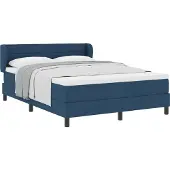 vidaXL Boxspring bed met matras met hoofdeinde Blauw 140 x 200 cm Stof