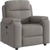 vidaXL Massagestoel verstelbaar stof taupe