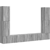 vidaXL Tv-meubelset 8 pcs Grijs Sonoma Bewerkt hout