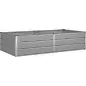 vidaXL Plantenbak Lichtgrijs 195 x 100 x 45 cm Gegalvaniseerd staal