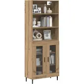vidaXL Highboard 2 st Artisan Eiken 69,5 x 32,5 x 180 cm Bewerkt hout