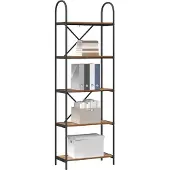 vidaXL Boekenplank 5-laags 60 x 30 x 183 cm Bewerkt hout Oudhout