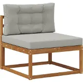 vidaXL Buiten bank set met kussen 4 pcs Natuurlijk en Licht Grijs