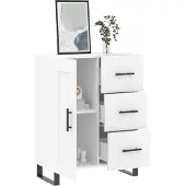 vidaXL Dressoir 69,5x34x90 cm bewerkt hout wit