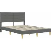 vidaXL Bedframe met matras Donkergrijs 140 x 190 cm Polyester