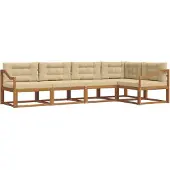 vidaXL Buiten bank set 5 st Natuurlijk en Beige