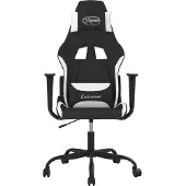 vidaXL Gamestoel stof zwart en wit