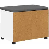 vidaXL Hallenbank Wit 60 x 38 x 46 cm Geengineerd Hout en Stof