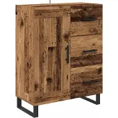 vidaXL Highboard 2 st Oud Hout 69,5 x 34 x 180 cm Bewerkt hout