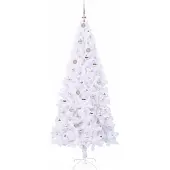 vidaXL Kunstkerstboom met 300 LED Wit 210 cm PVC en Staal