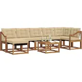 vidaXL Buiten bank set 8 st Natuurlijk en Beige