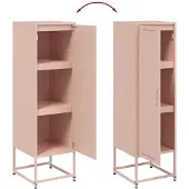 vidaXL Hoge kast 36x39x123 cm staal roze