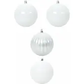 vidaXL Kerstbal Set XXL 4 st Wit Ø 20 cm Kunststof LED's