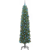 vidaXL Kunstkerstboom Groen 240 cm PVC en Staal en Kunststof