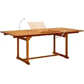 vidaXL Tuintafel (160-240)x100x75 cm massief acaciahout