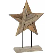 vidaXL Kerstster LED's Bruin 43,5 x 13,5 x 59 cm Massief Teakhout
