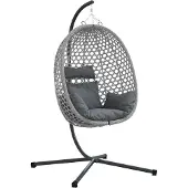 vidaXL Hangende ei-stoel poly rattan 104 x 100 x 191 cm