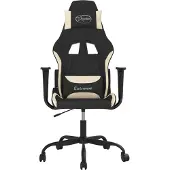 vidaXL Gamestoel stof zwart en crème