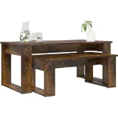 vidaXL Koffietafel Set 2 st Rook Eiken 100 x 50 x 42 cm Bewerkt hout