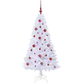 vidaXL Kunstkerstboom Wit 150 cm PVC en Staal