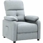 vidaXL Fauteuil verstelbaar stof lichtgrijs