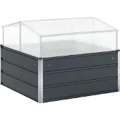 vidaXL Plantenbak Antraciet 100 x 100 x 77 cm Gegalvaniseerd staal