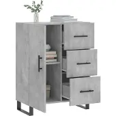 vidaXL Dressoir 69,5x34x90 cm bewerkt hout betongrijs