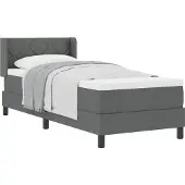 vidaXL Boxspring bed met hoofdeinde Donkergrijs 200 x 80 cm Stof