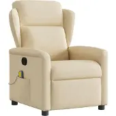 vidaXL Fauteuil verstelbaar stof crèmekleurig