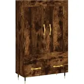 vidaXL Hoge kast 69,5x31x115 cm bewerkt hout gerookt eikenkleurig