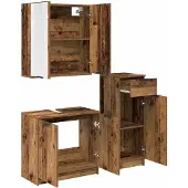 vidaXL Badkamermeubel Set 3 st Oudhout 64,5 x 33,5 x 59 cm