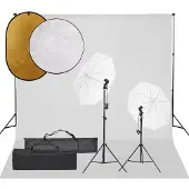 vidaXL Fotostudioset met verlichtingsset, achtergrond en reflector