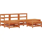 vidaXL Tuin loungeset 5 st Wax Bruin Dennen Massief grenenhout