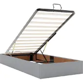 vidaXL Ottoman bed met matras met hoofdeinde 2 pcs Lichtgrijs Stof
