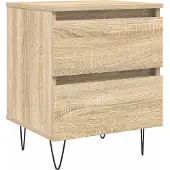 vidaXL Nachtkastje 40x35x50 cm bewerkt hout sonoma eikenkleurig