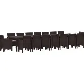 vidaXL Tuin eettafelset met kussens 17 st Bruin PP