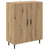 vidaXL Highboard 2 st Artisan Eiken 69,5 x 32,5 x 180 cm Bewerkt hout