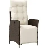 vidaXL 3-delige bistroset met kussens, bruin, polyrotan