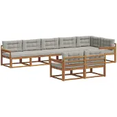 vidaXL Buiten bank set 8 st Naturel en lichtgrijs