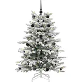 vidaXL Kunstmatige Hinged Kerstboom Wit 150 cm PE en PVC