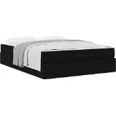 vidaXL Bedframe met matras 2 st Zwart Stof